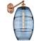 Vaz 19" High Antique Copper Adjustable Sconce with Blue Shade