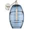 Vaz 19" High Brushed Satin Nickel Adjustable Sconce with Blue Shade