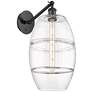 1_Vaz 19" High Matte Black Adjustable Sconce with Clear Shade