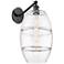 Vaz 19" High Matte Black Adjustable Sconce with Clear Shade
