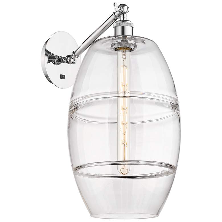 Image 1 Vaz 19" High Polished Chrome Adjustable Sconce with Clear Shade