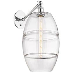 Vaz 19" High Polished Chrome Adjustable Sconce with Clear Shade