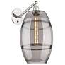 1_Vaz 19" High Polished Nickel Adjustable Sconce with Light Smoke Shade