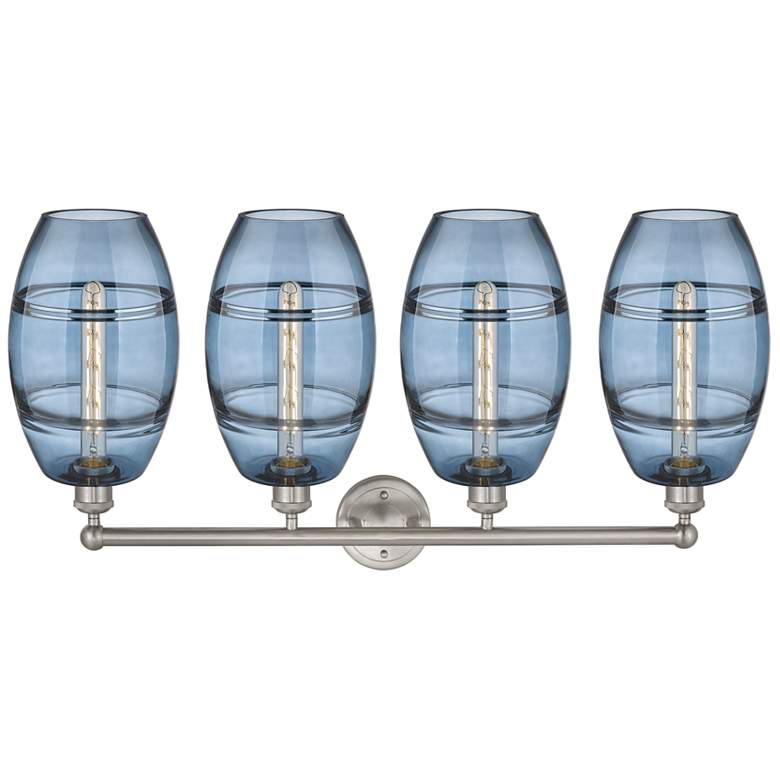Image 2 Vaz 35" Wide Satin Nickel 4-Light Vanity Bath Light more views