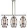 Vaz 36.5"W 3-Light Polished Nickel Stem Island Light w/ Smoke Shade