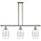 Vaz 36"W 3-Light Polished Nickel Stem Island Light w/ 6" Clear Sh
