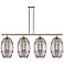 Vaz 48.25"W 4-Light Polished Nickel Stem Island Light w/ Smoke Shade