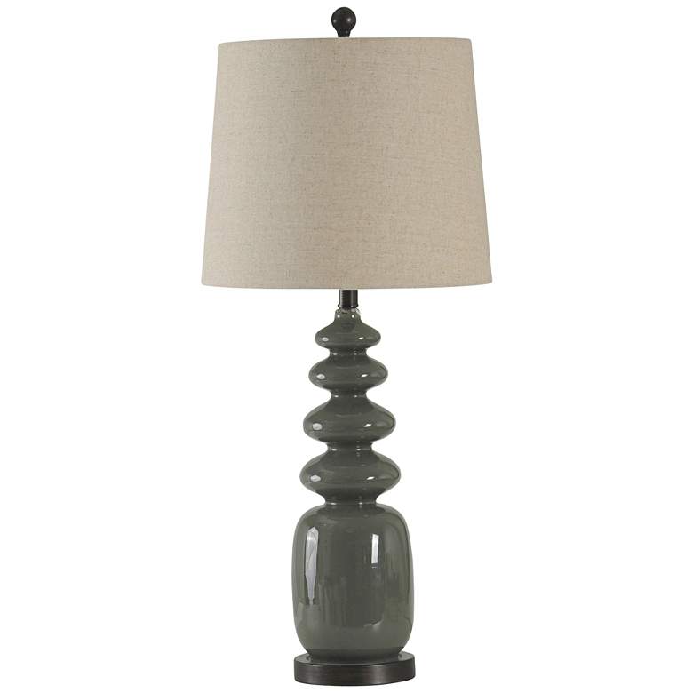 Image 1 Vaz Fossil Glossy Gray Modern Table Lamp