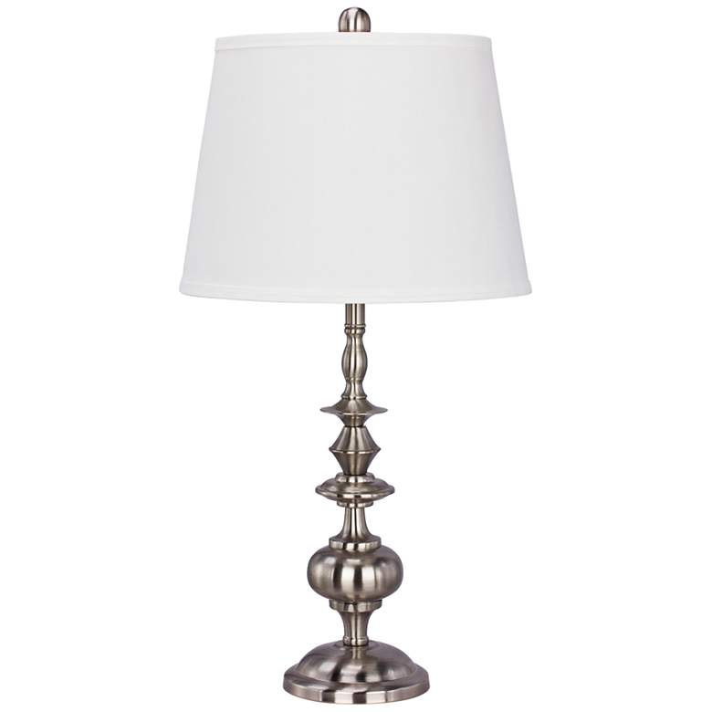 Image 1 Vazzola Plated Brushed Nickel Metal Table Lamp