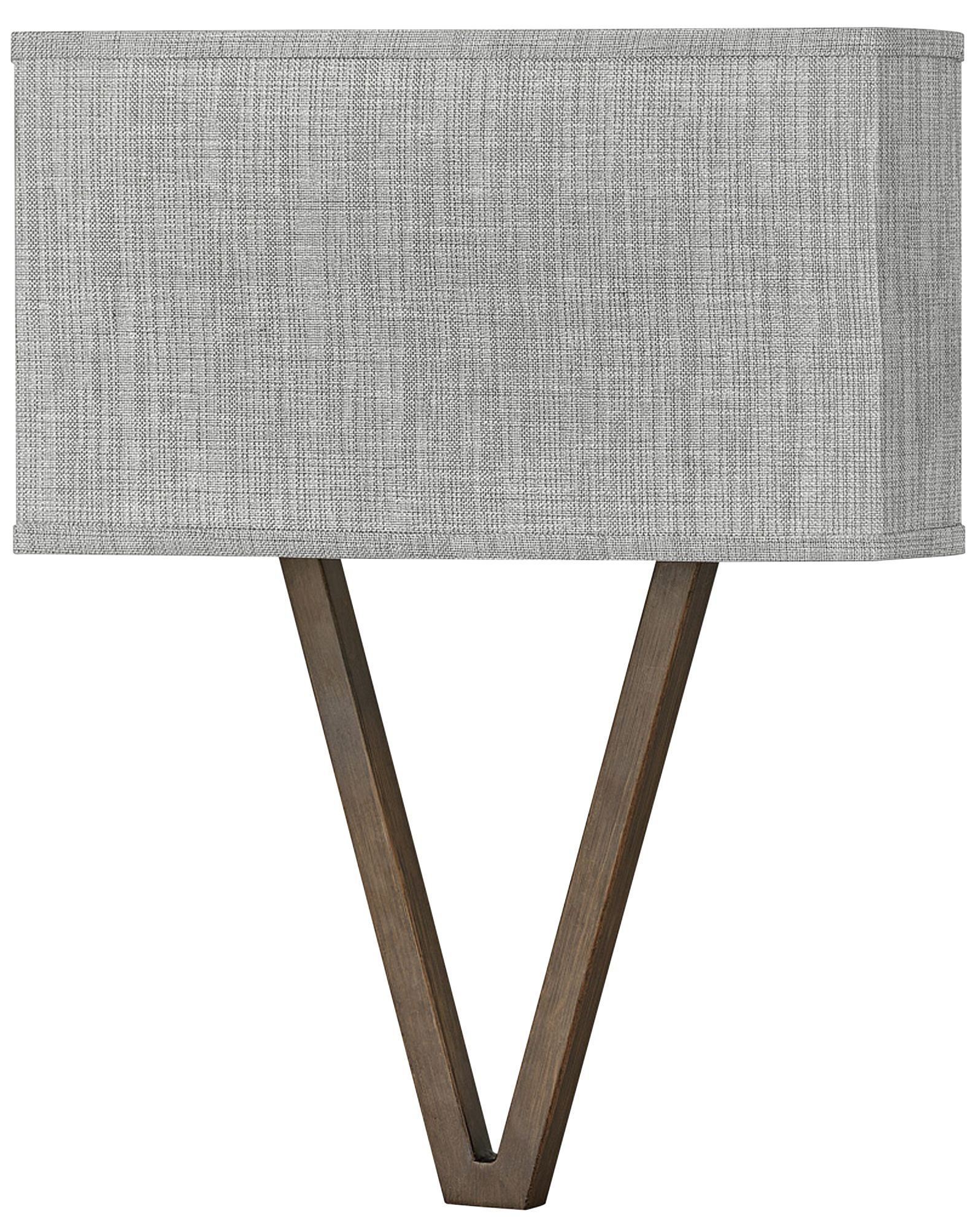 Image Vector 18 1/2" High Brown with Gray Linen Shade Wall Sconce