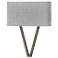 Vector 18 1/2" High Brown with Gray Linen Shade Wall Sconce