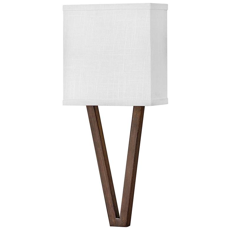 Image 1 Vector 18 1/2" High Brown with Off-White Shade Wall Sconce