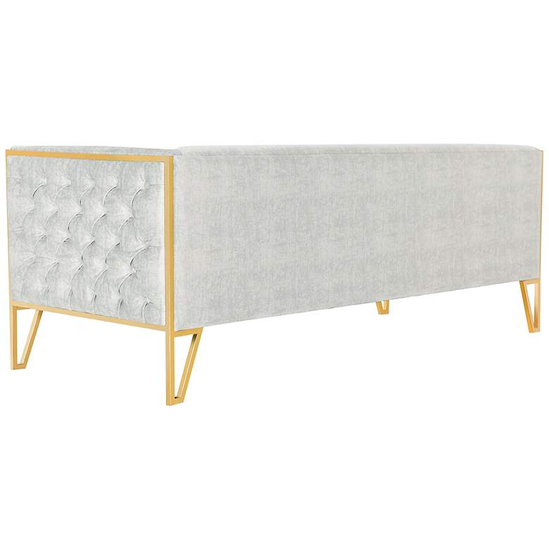 Image 5 Vector 81 1/2" Wide Gray Velvet Fabric 3-Seat Sofa more views