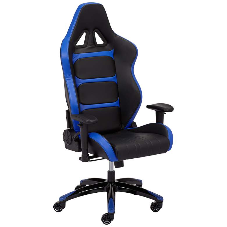 Image 1 Vector Black and Blue Elastic Nylon Adjustable Gaming Chair