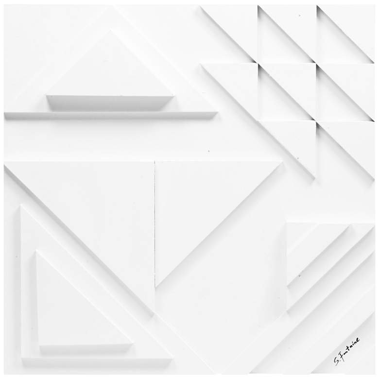 Image 1 Vector II 24 inch Square White Geometric Modern Wall Art