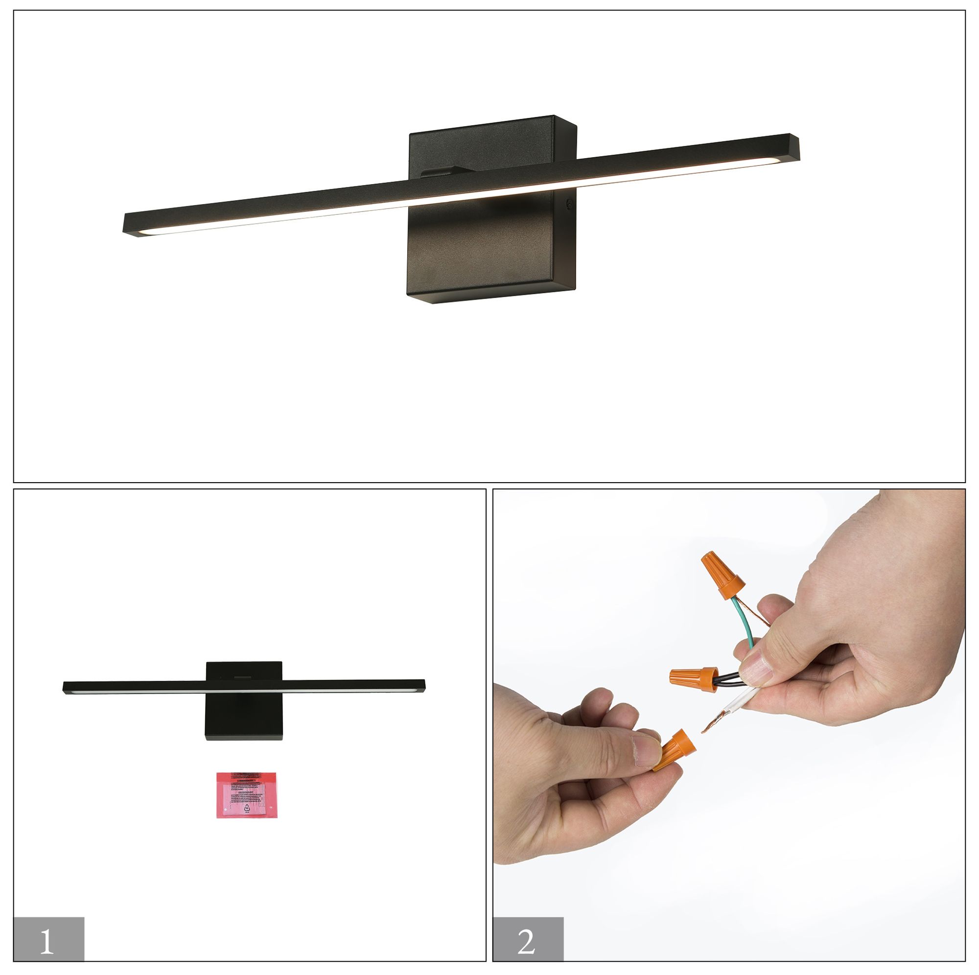 Thumbnail4 of Vectra Modern Black 21" Wide Integrated LED Bath Light / Picture Light more views