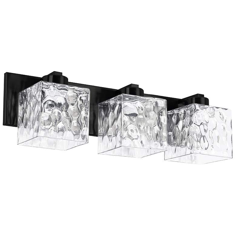 Image 2 Veda 22.75" Wide 3 Light Matte Black Vanity With Clear Glass