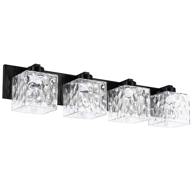 Image 1 Veda 30.75" Wide 4 Light Matte Black Vanity With Clear Glass