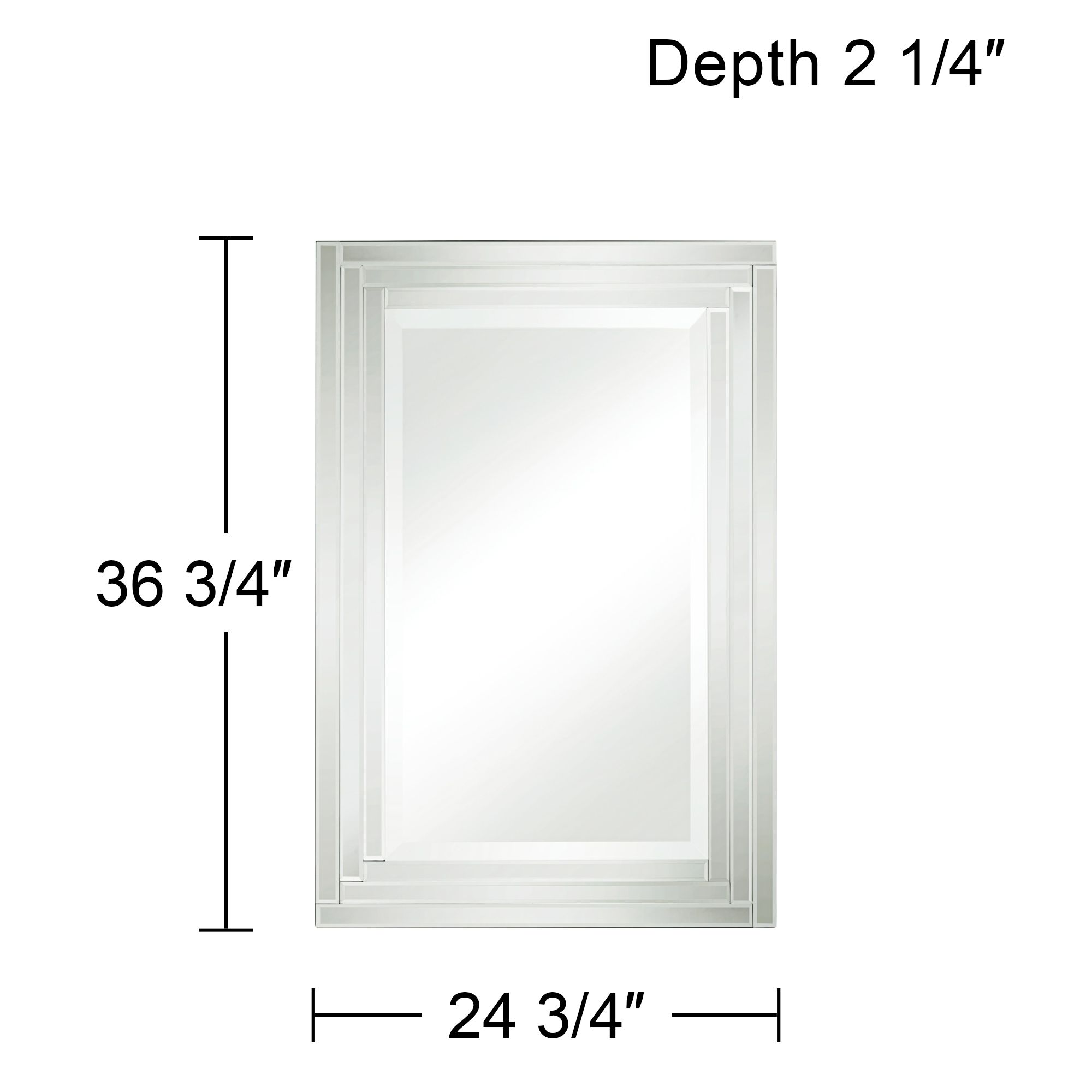 Vedi Stepped Glass 24 3/4" x 36 3/4" Rectangular Wall Mirror