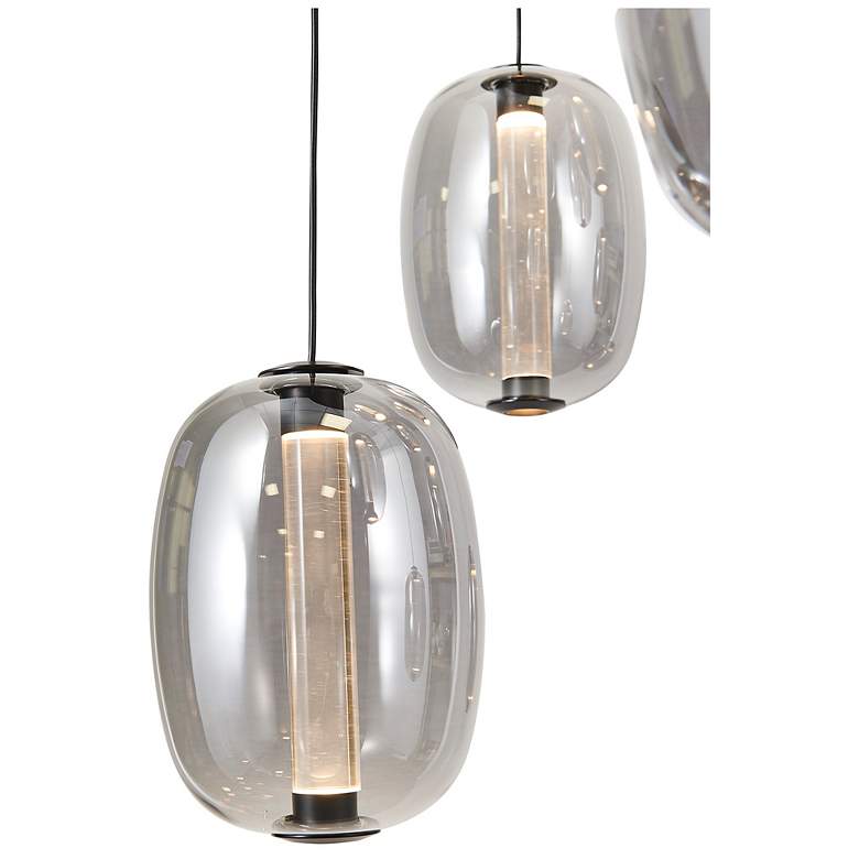 Image 2 Vega 17.71" Wide 5-Light Black Chandelier w/ Dark Smoke Shade more views