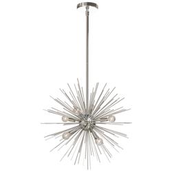 Vega 20&quot; Wide 6 Light Silver and Polished Chrome Pendant