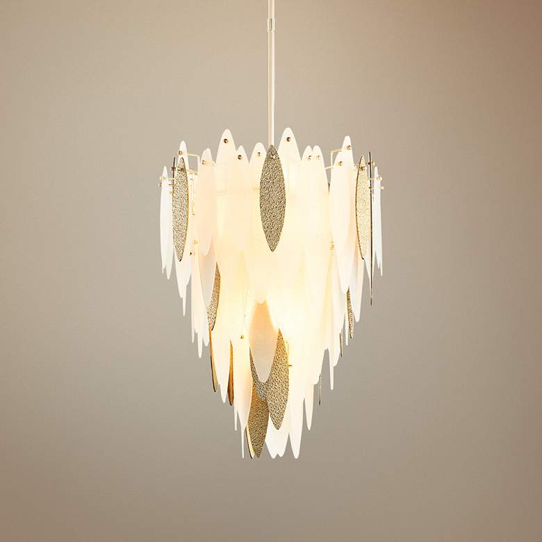 Image 1 Vega 21 3/4 inch Wide Gold and White Glass 7-Light Pendant