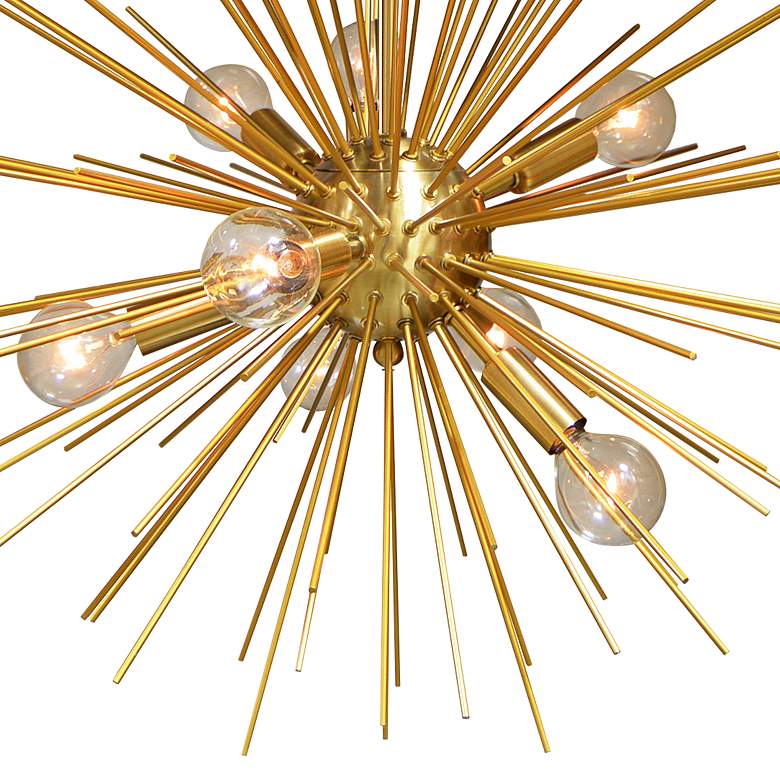 Image 3 Vega 24" Wide Aged Brass 8-Light Sputnik Pendant Light more views
