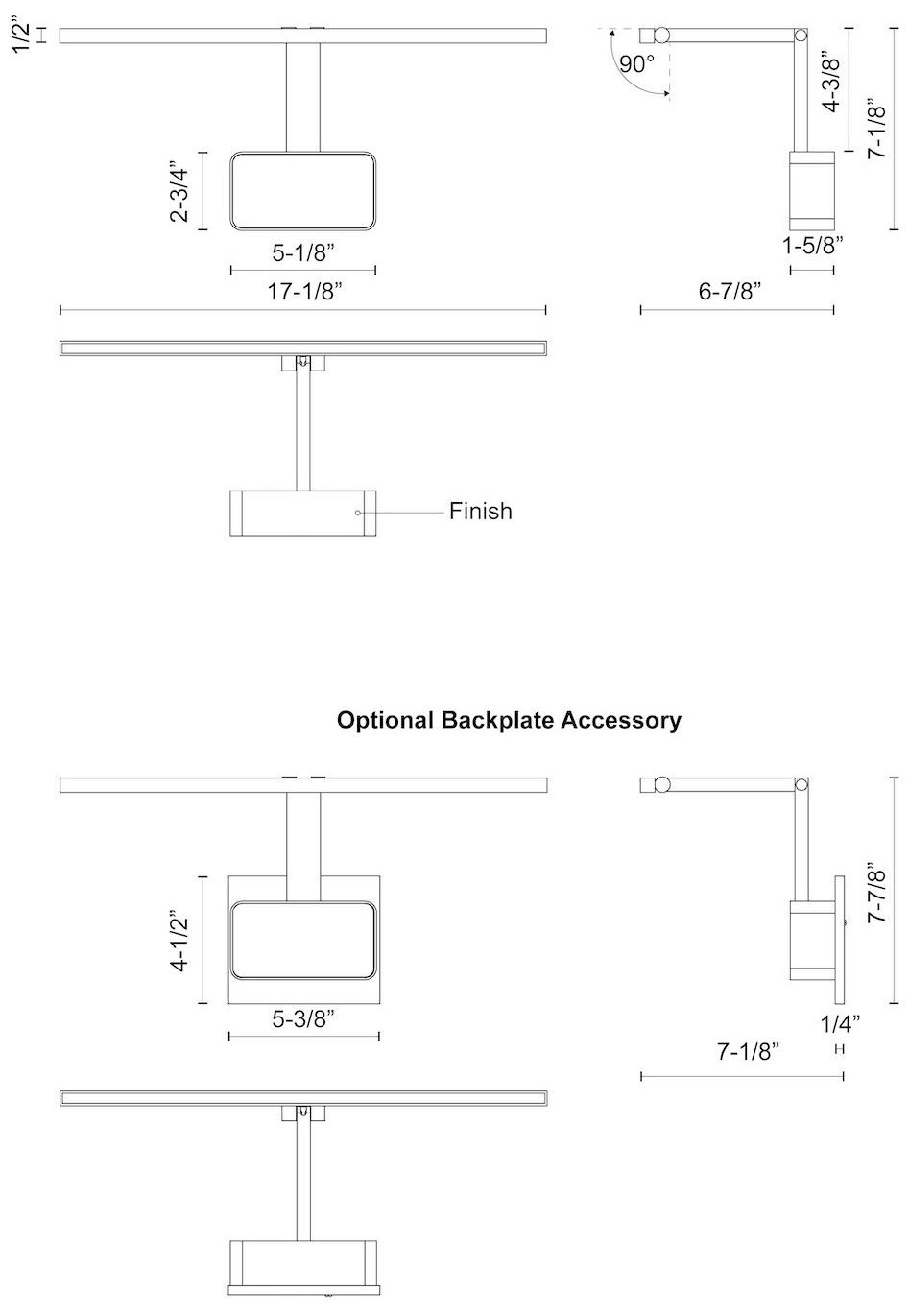 Image 7 Vega 31-in Vintage Brass dimmable LED Wall/Picture Light more views