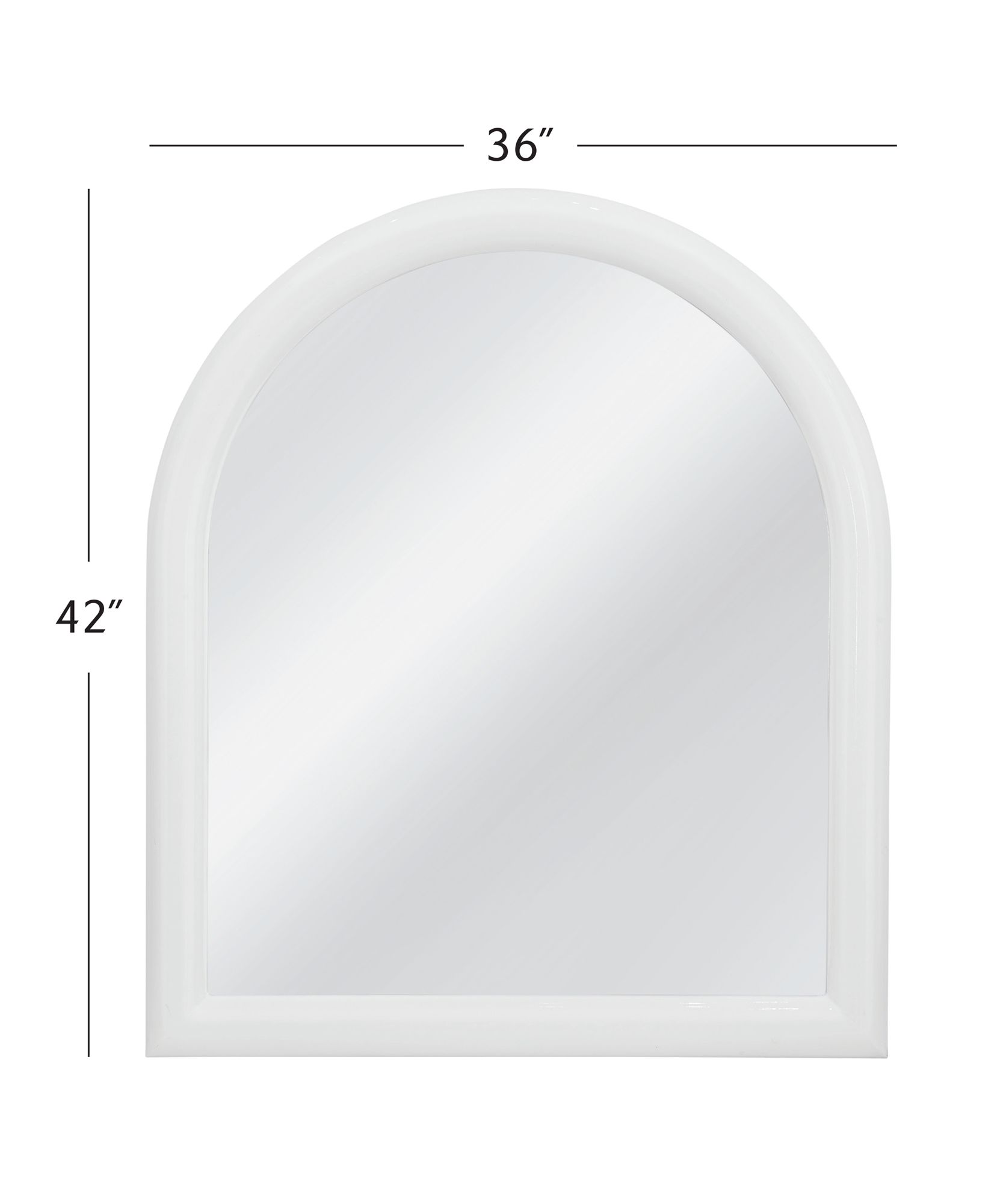 Image 4 Vega 36"W x 42"H Glossy White Mirror more views