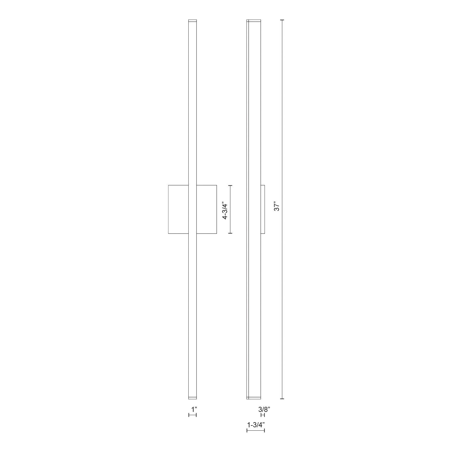 Vega 37" High Brushed Gold LED Wall Sconce