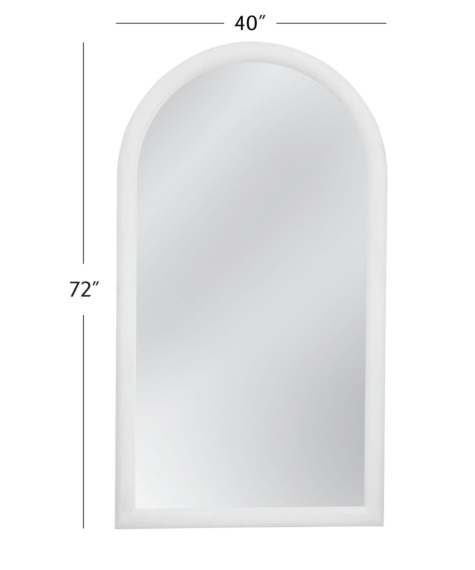 Vega 40"W x 72"H Matte White Freestanding Floor Mirror