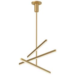 Vega 45" Wide Brushed Gold 3-Light LED Chandelier