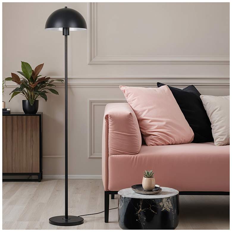 Image 7 Vega 56" High Black Dome Floor Lamp more views