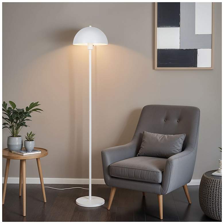 Image 6 Vega 56" High White Dome Floor Lamp more views