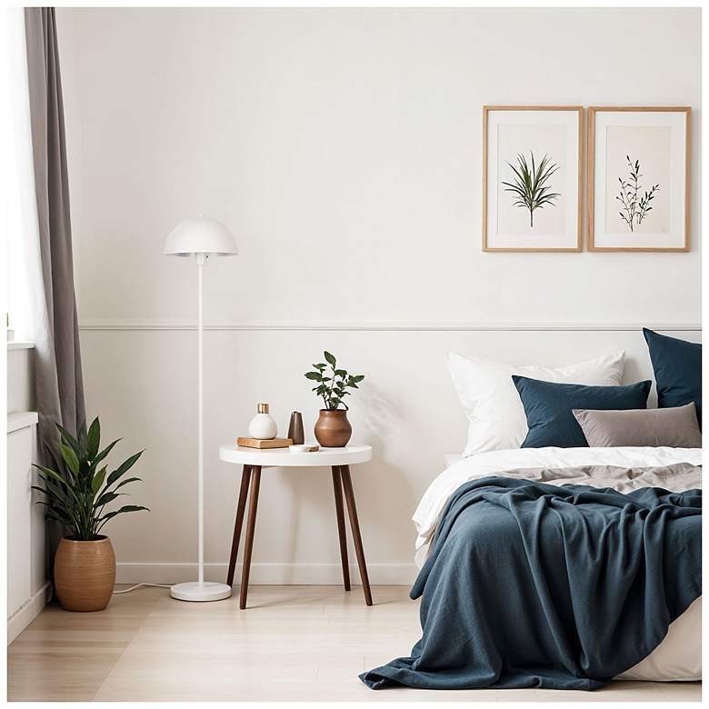 Image 7 Vega 56" High White Dome Floor Lamp more views