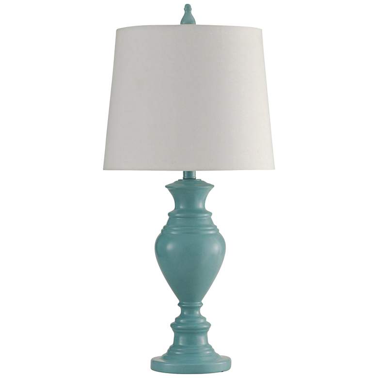 Image 1 Vega Blue Table Lamp with Hardback Shade