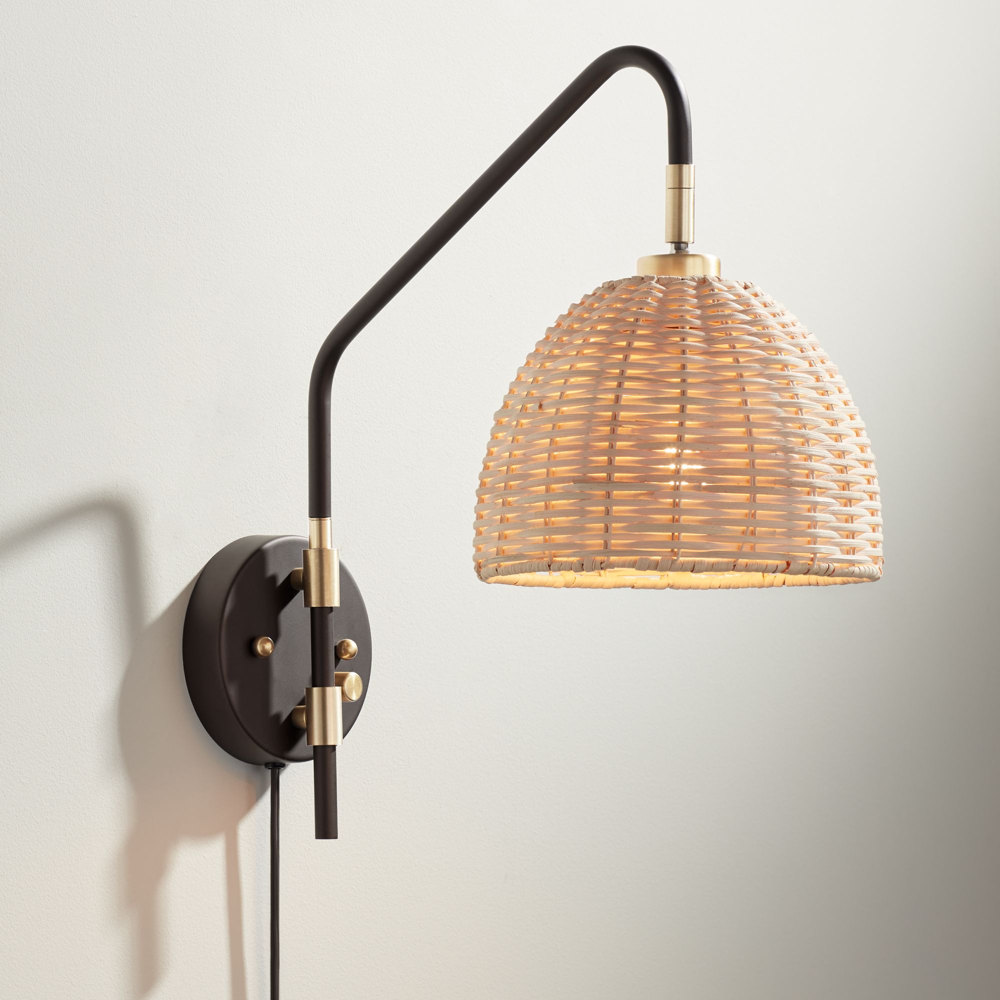 plug in sconce with shade