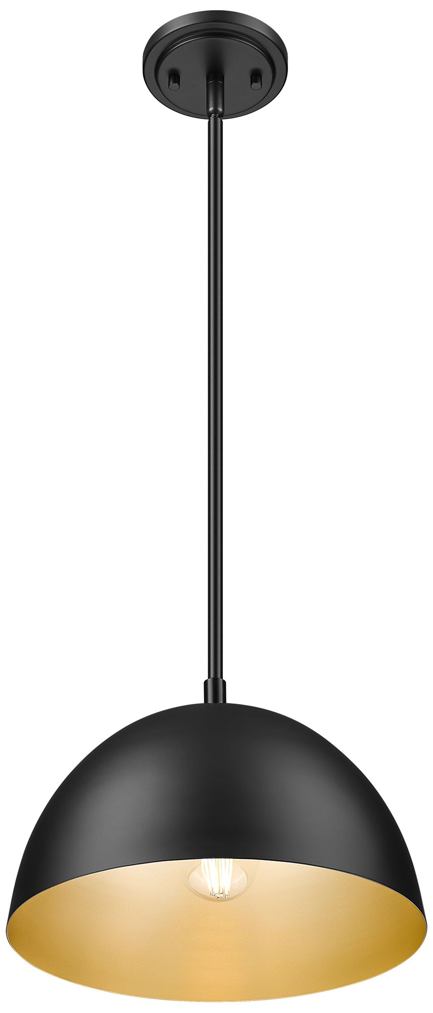 Image 4 Vega by Z-Lite 12 inch Matte Black 1 Light Pendant more views