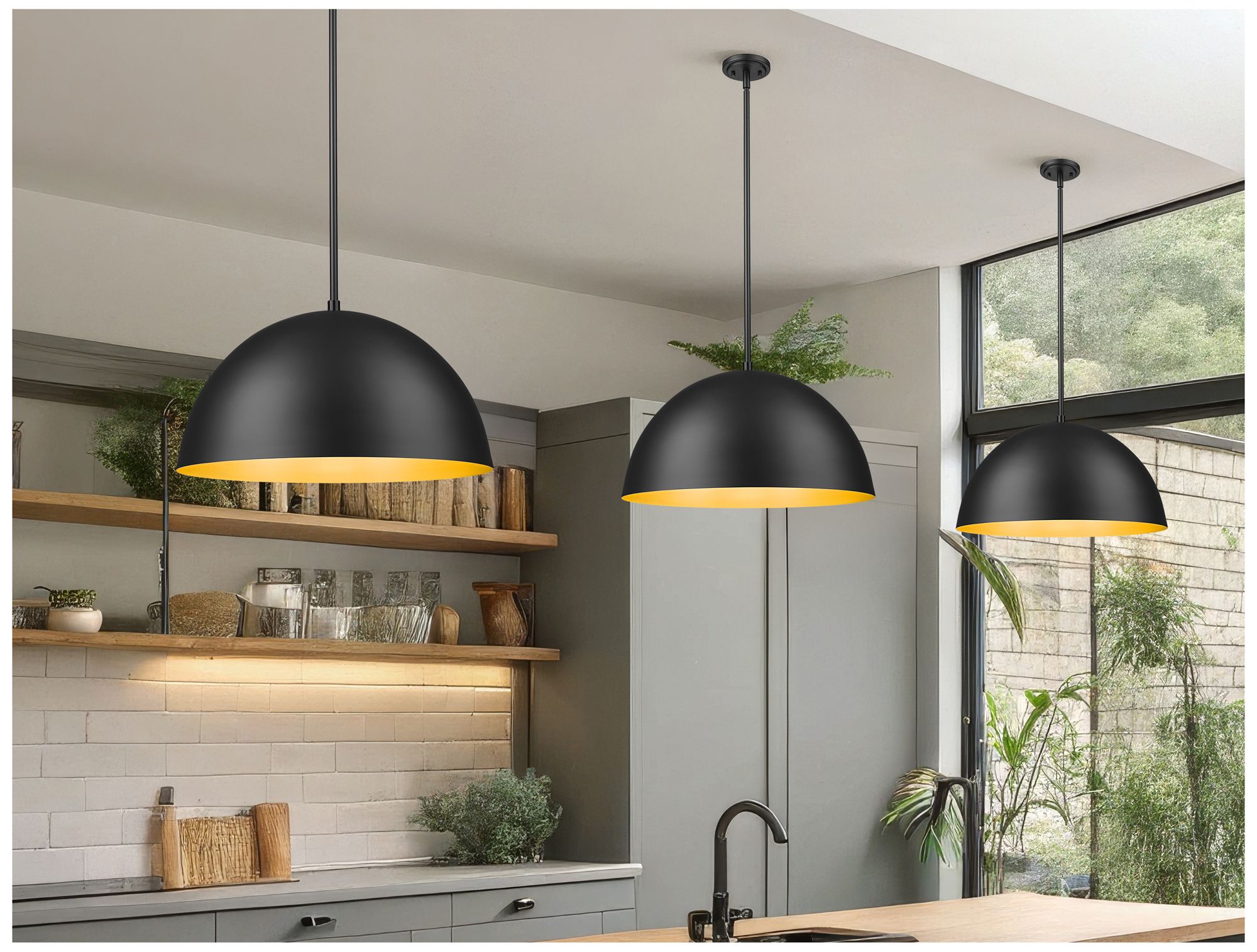 Image 2 Vega by Z-Lite 23.75 inch Matte Black 3 Light Pendant more views
