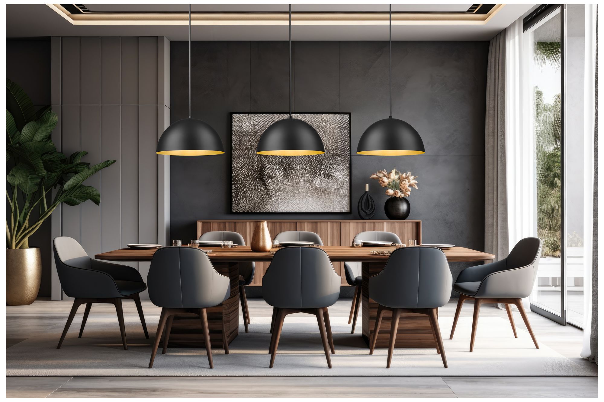 Image 3 Vega by Z-Lite 23.75 inch Matte Black 3 Light Pendant more views