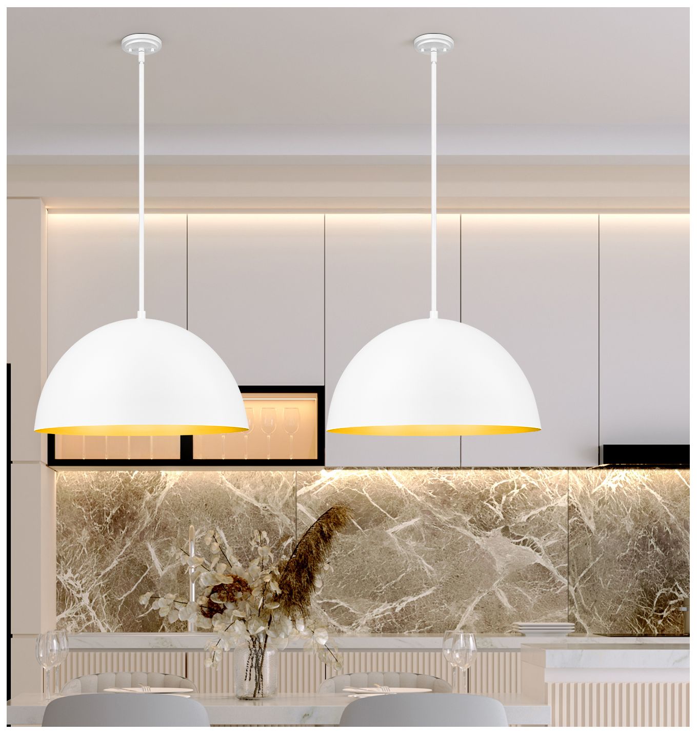 Image 2 Vega by Z-Lite 23.75 inch Matte White 3 Light Pendant more views