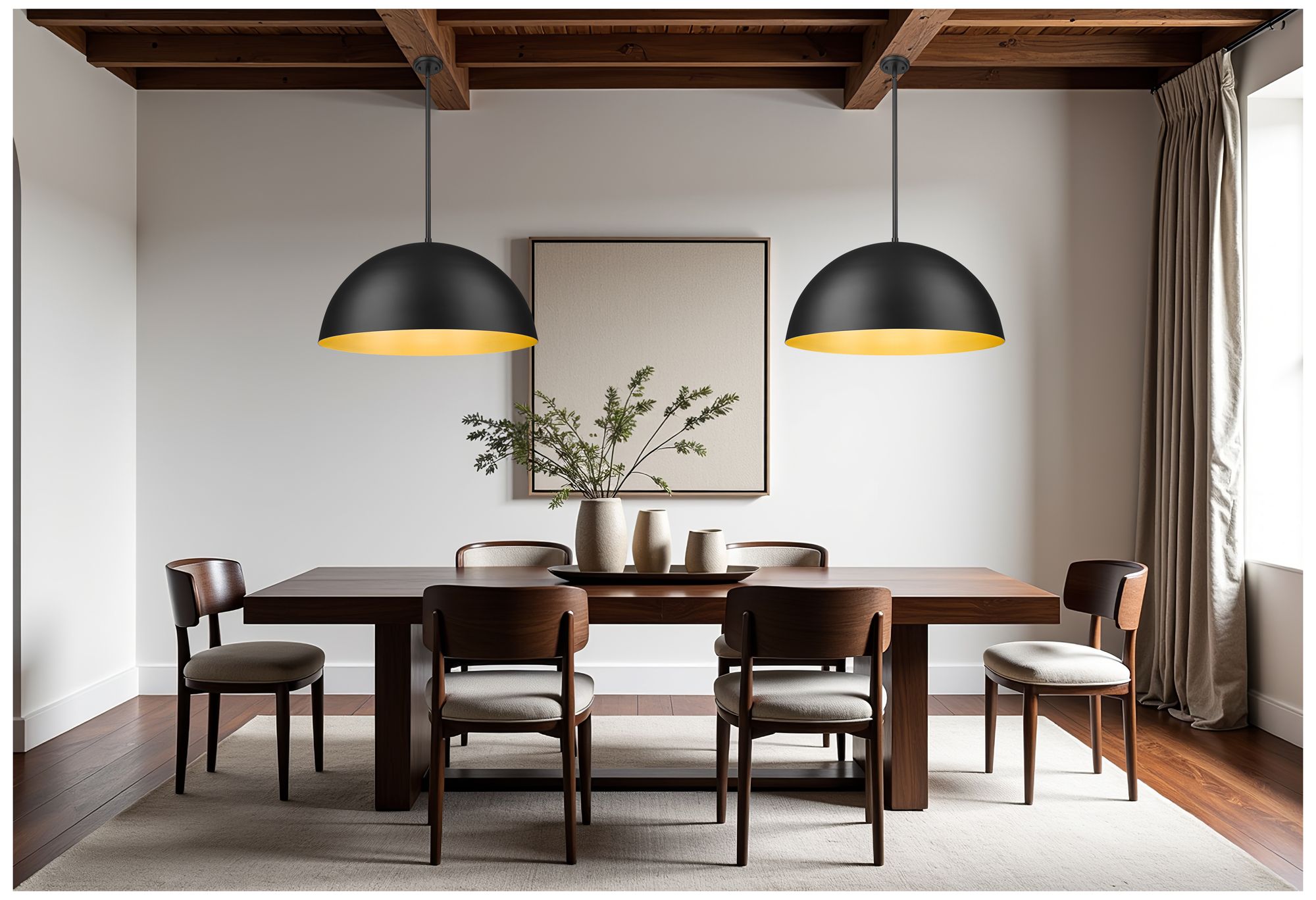 Image 3 Vega by Z-Lite 31.5 inch Matte Black 3 Light Pendant more views