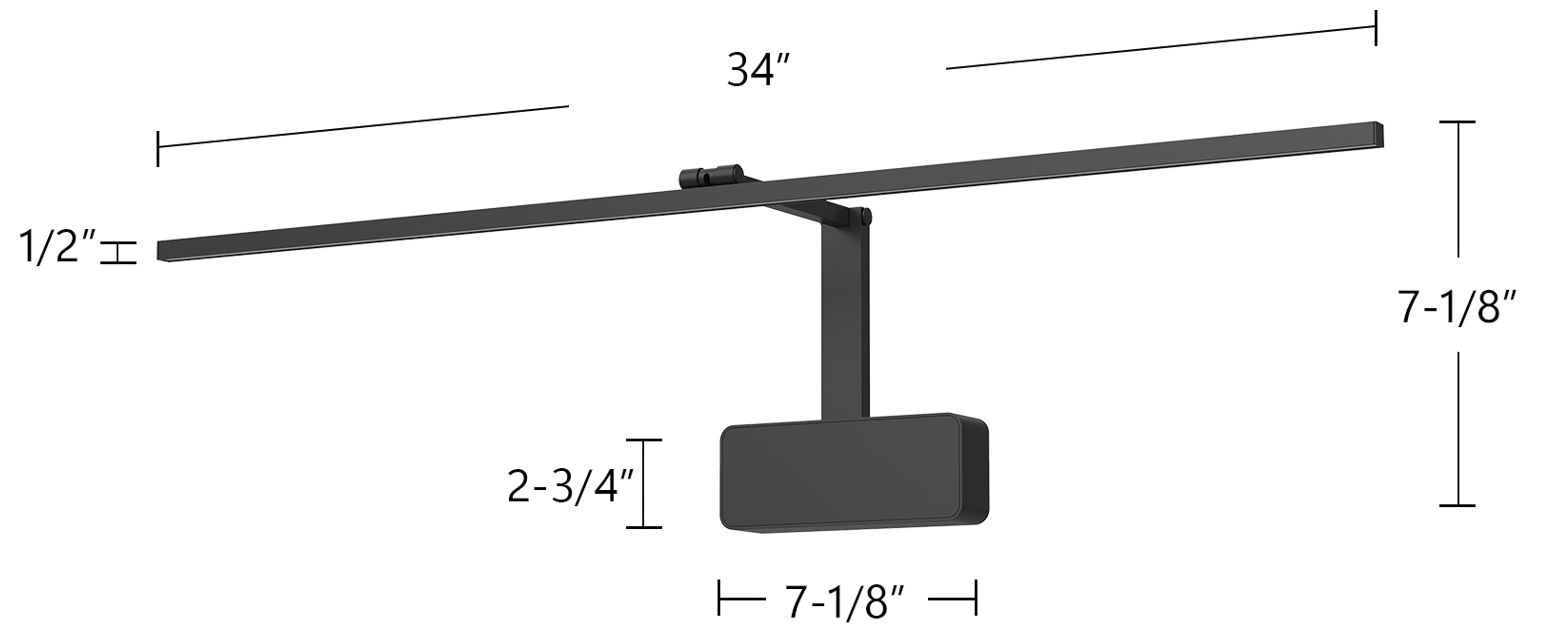 Vega Minor 17-in Vintqge Brass dimmable LED Wall/Picture Light