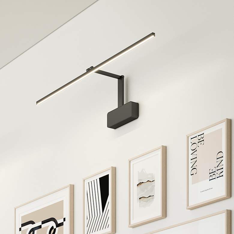 Image 2 Vega Minor 34" Wide Nickel Direct Wire LED Picture Light