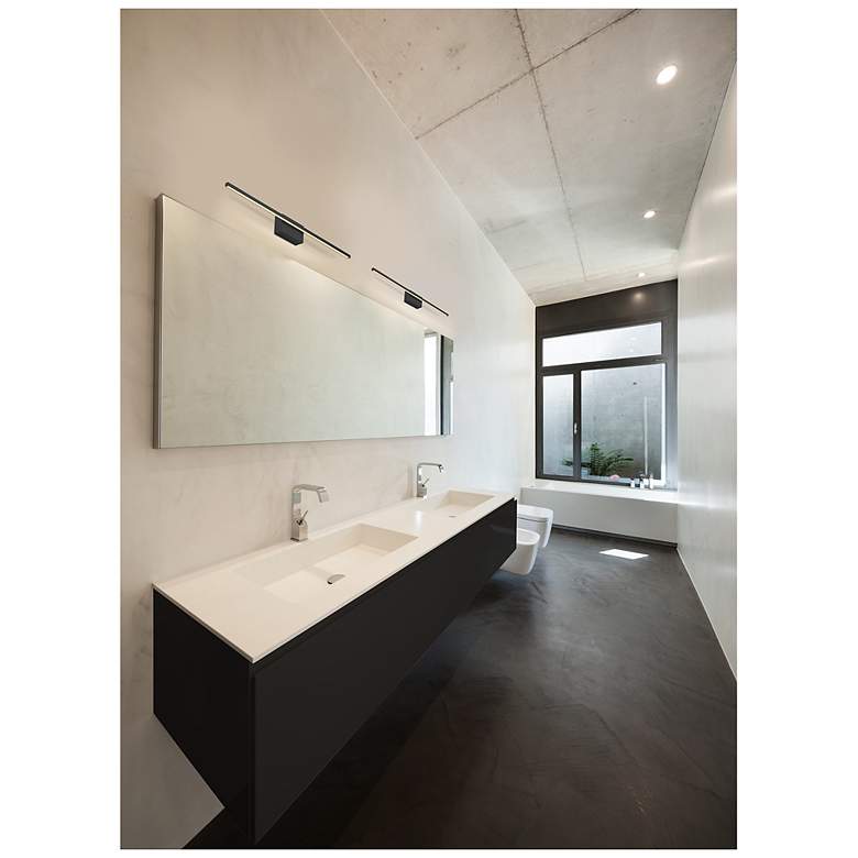 Image 3 Vega Minor 36" Wide Black LED Vanity Bath Light more views