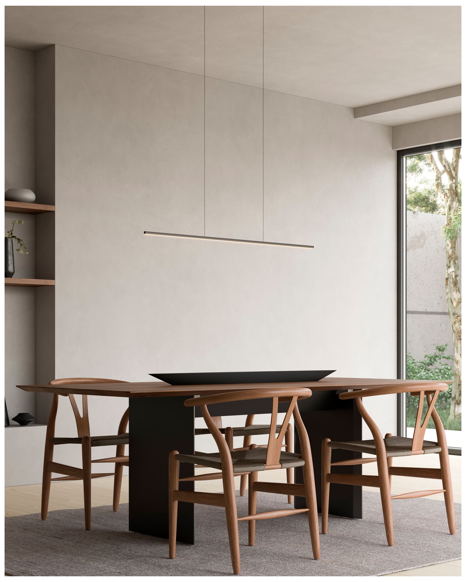 Image 3 Vega Minor 47 1/2" Wide Black LED Linear Pendant more views