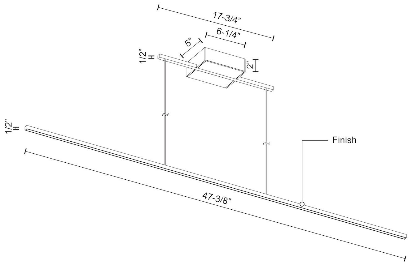 Image 5 Vega Minor 47 1/2" Wide Black LED Linear Pendant more views