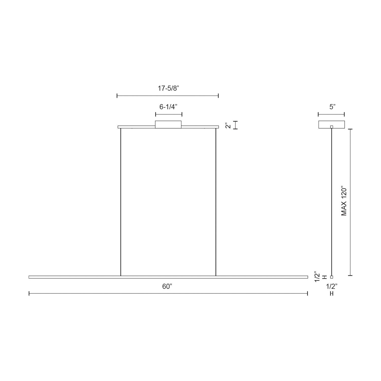 Image 2 Vega Minor 60" Wide Brushed Nickel LED Linear Pendant w/UNV more views