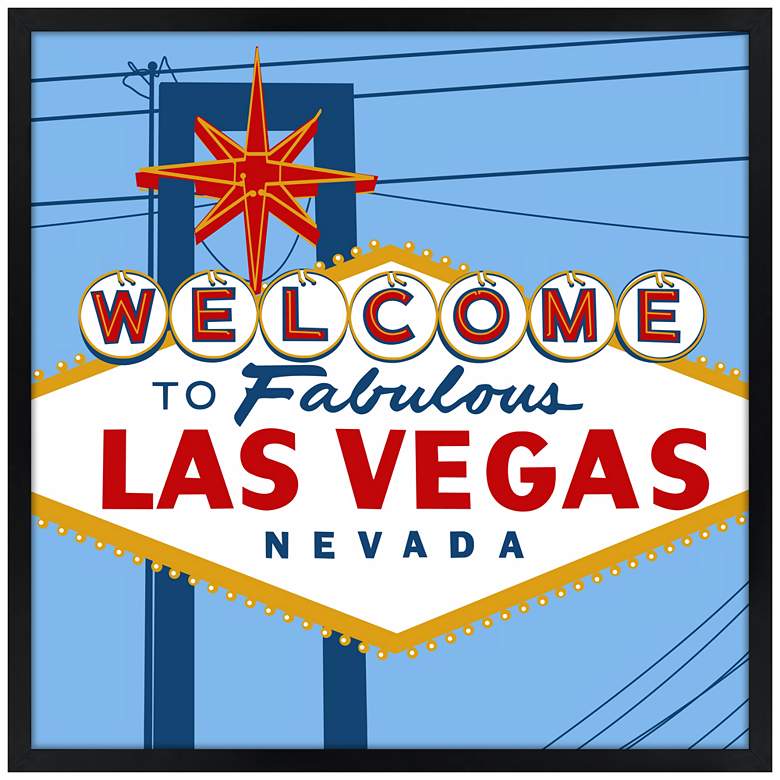 Image 1 Vegas 21 inch Square Black Giclee Wall Art