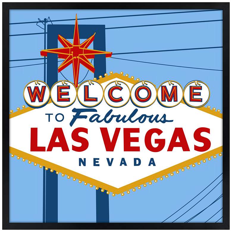 Image 1 Vegas 31 inch Square Black Giclee Wall Art